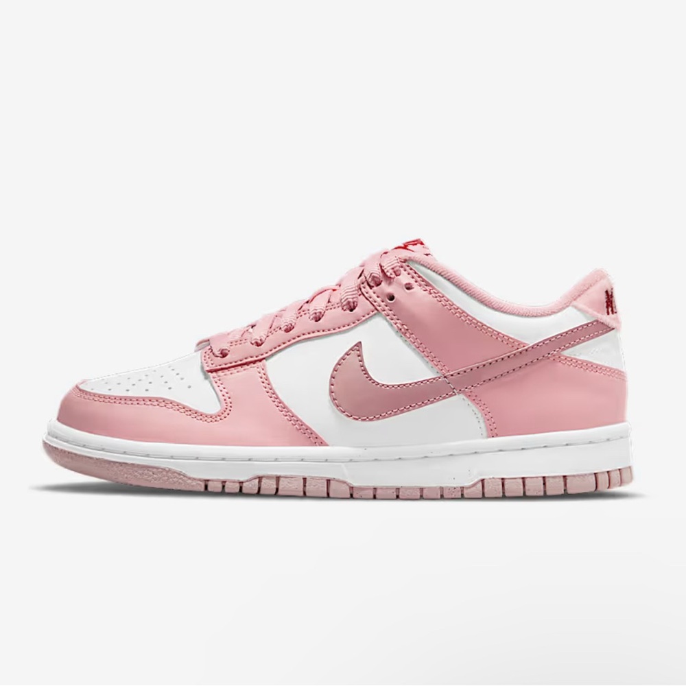Nike Pink and White Dunk Low Sneakers